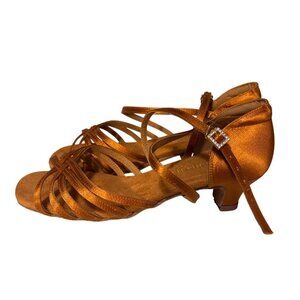 Satin Ballroom Dance Shoes Women Size 8 Rhinestone Buckle Strap OLORA